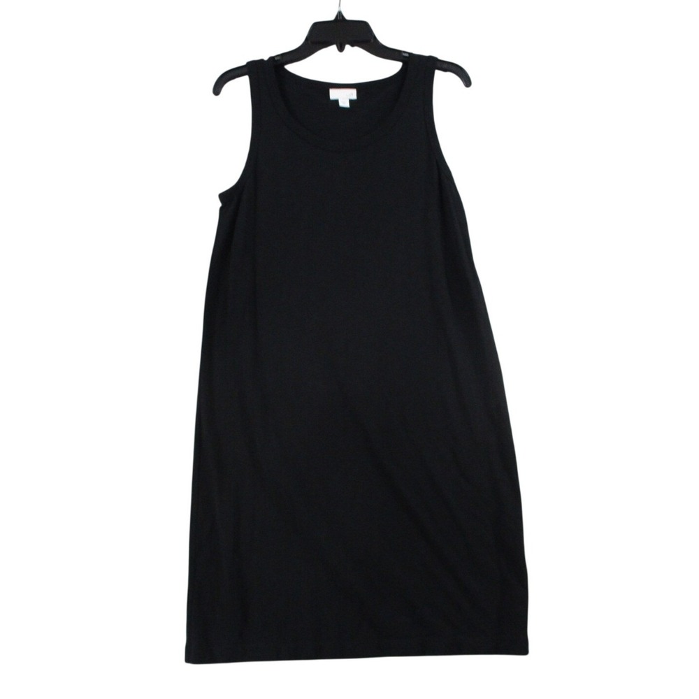 J. Jill Womens Black Sleeveless Knit Tank Dress Size Small Solid Casual